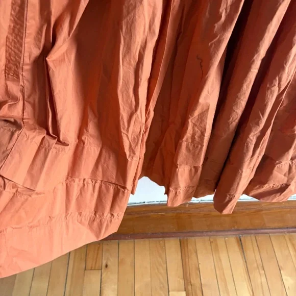 Ulla Johnson Sz 14 Joni Orange Clay Cotton Midi Dress - Picture 11 of 11